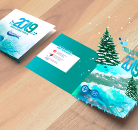Carte de vœux 2019, déploiement d'une réalité augmentée avec intégration de vidéo. carte de vœux 2019 création