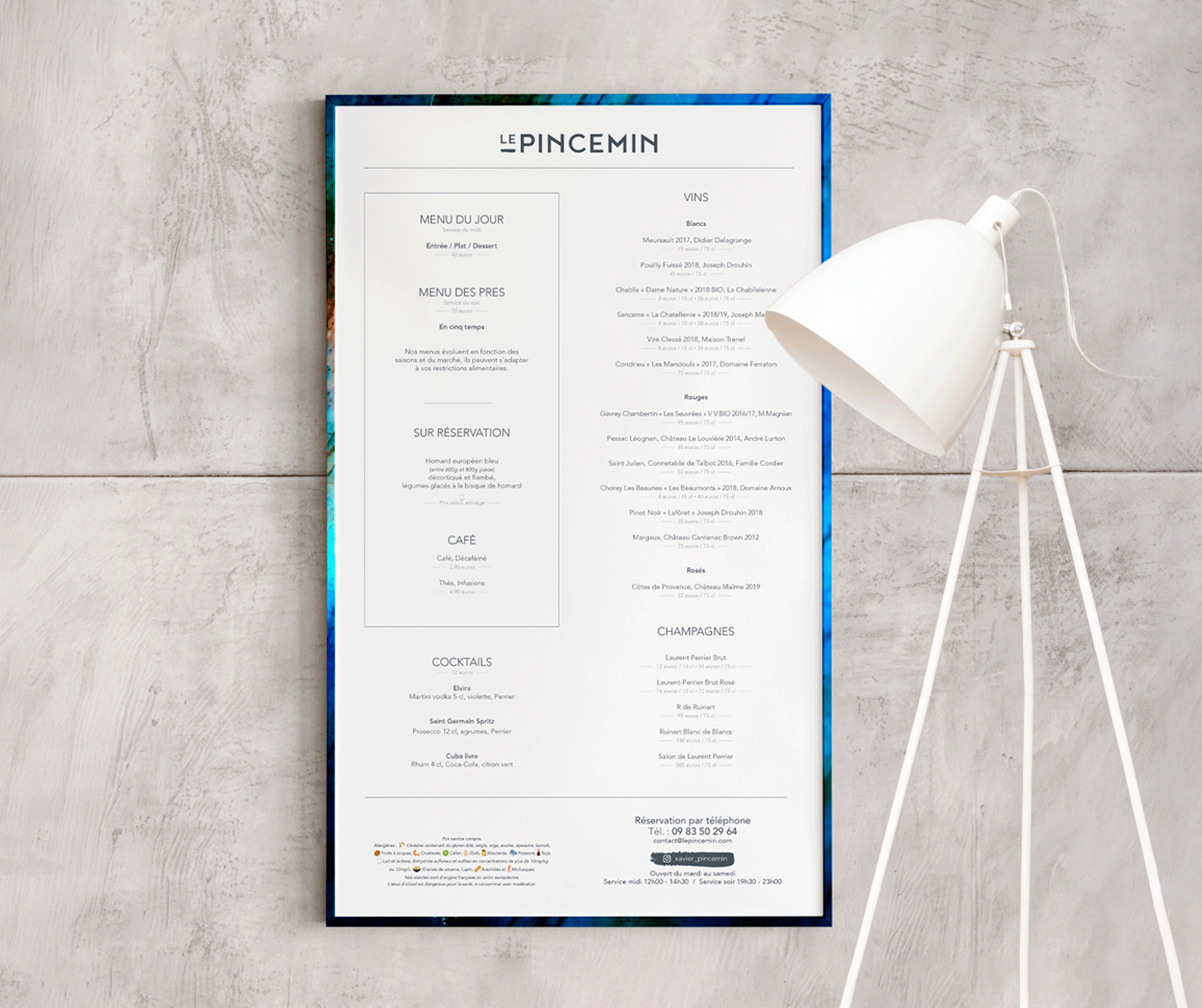 Le Pincemin • Menu