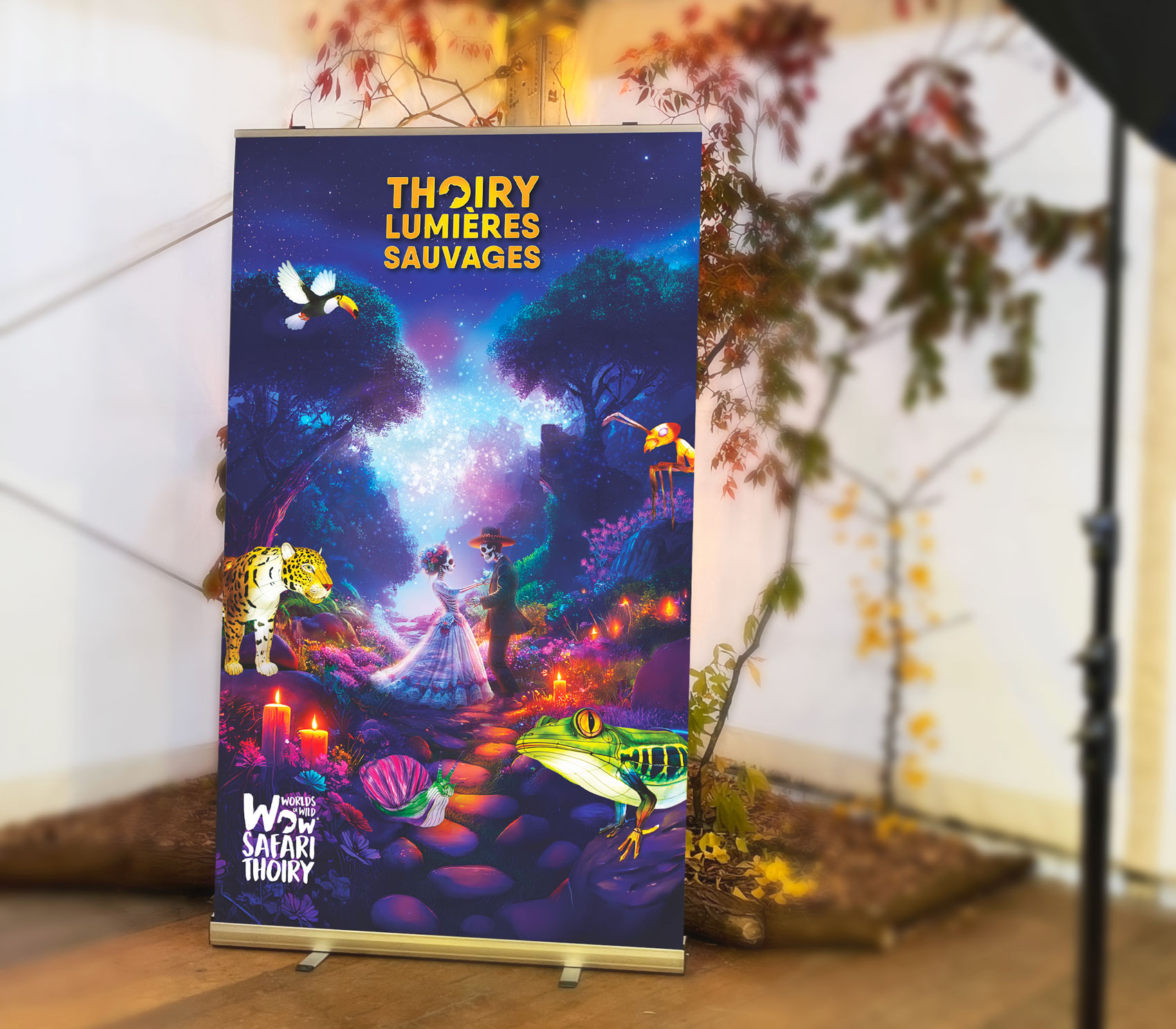 Création de kakémono pour Thoiry Lumières Sauvages - Agence Créatis